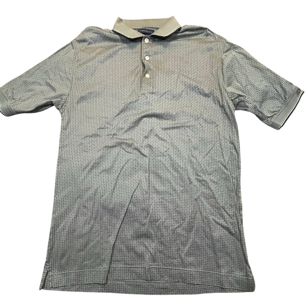 Dockers Golf Polo Small Green Geometric Mercerized Cotton Short Sleeve Casual